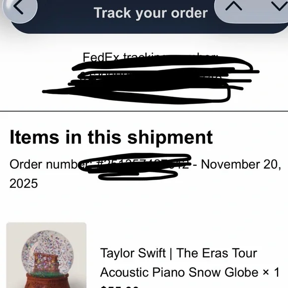 Taylor Swift “The Eras Tour Acoustic Piano” Snow Globe